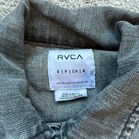 RVCA Gray Distressed Denim Jacket - Picture 4 of 4